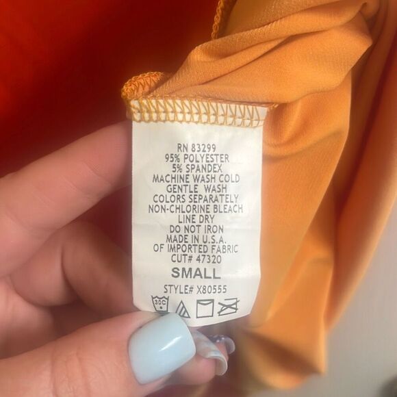 ✨Sublime x Jay Godfrey Orange Ombre Cowl Neck Sz Small Dress✨ - Picture 6 of 6